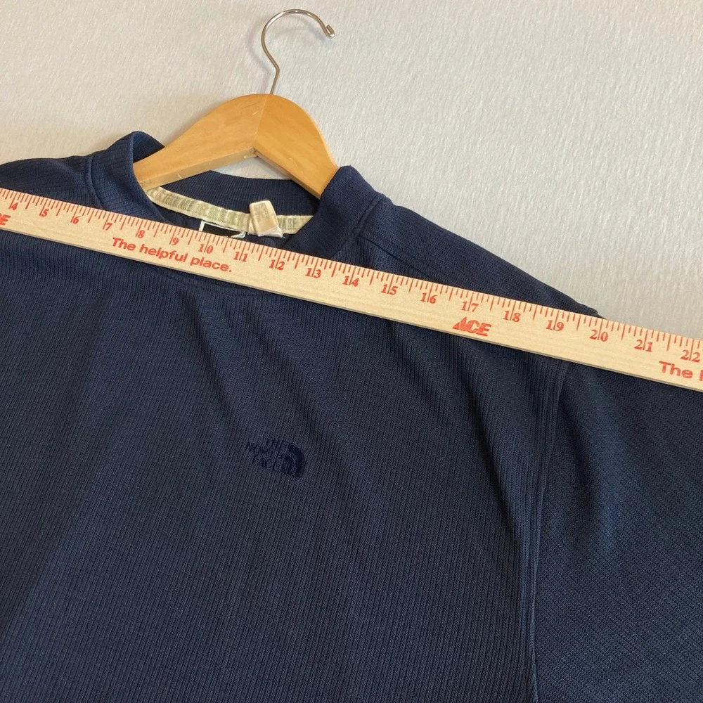 The North Face Tekware Mens XL Navy Blue Ribbed Mock Neck Long Sleeve‎ Shirt USA
